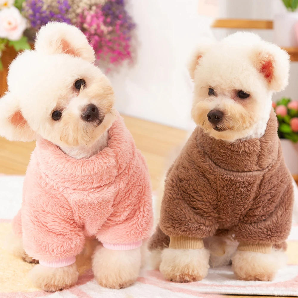 Warm Dog Jumpsuit Winter Pet Pajamas For Small Medium Dog Clothes Puppy Soft Coat Chihuahua Teddy Costumes French Bulldog Jacket