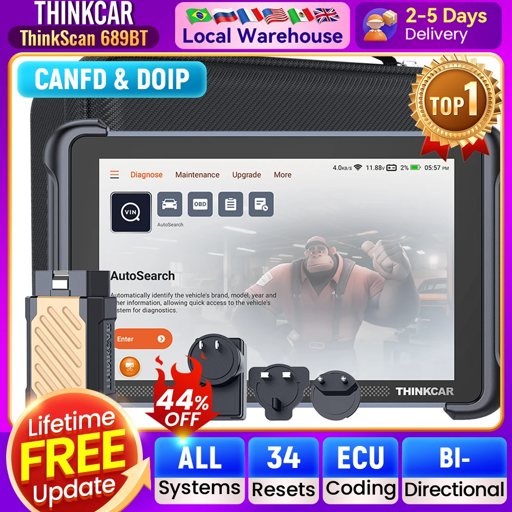 yZ[zTHINKCAR THINKSCAN 689BT Ԑffc[ oOBD2XLi[ ECUR[fBO CANFD DOIP 34Zbg SVXeΉ 