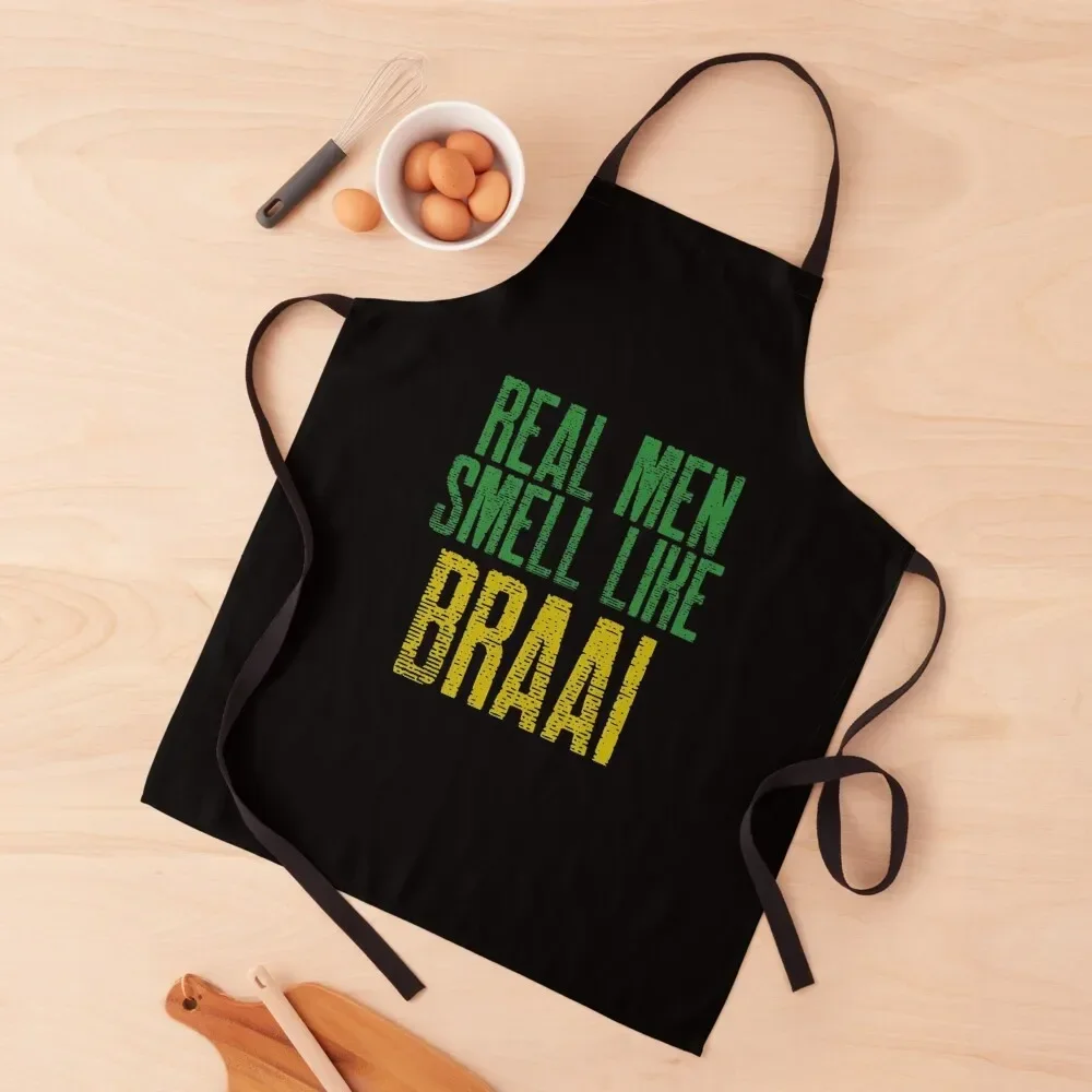 South African - Real Men Smell like Braai Apron kitchen jacket woman For Men Restaurant Apron