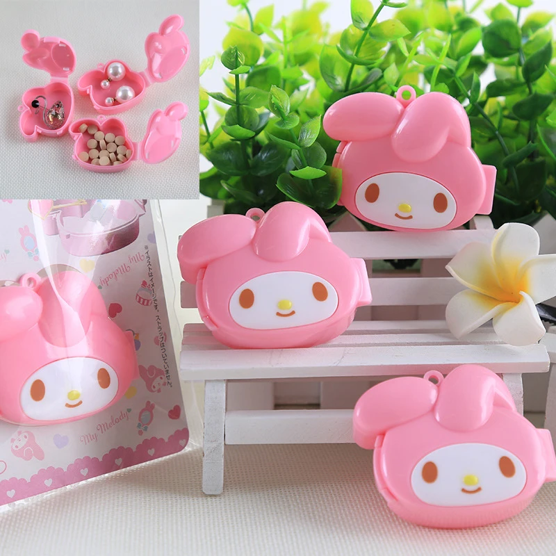 

Контейнер для хранения Каваий Sanrio My Melody Аниме фигурки дорожные портативные серьги аксессуары коробка для таблеток настольное хранилище легко носить с собой