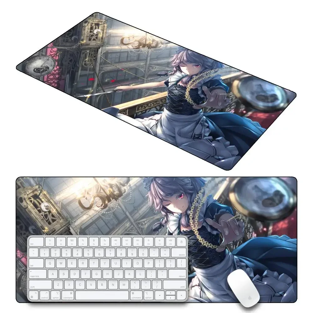 Touhou projeto mouse pad cômico izayoi sakuya jogo portátil tapete 40x90 extra grande kawaii anime mousepad acessórios de jogos para pc