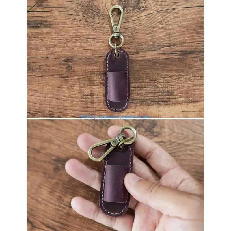  Portable Pen Holder Neck Pen Holder with Keychain PU Leather Lanyard Pen Holder for Neck Lanyard