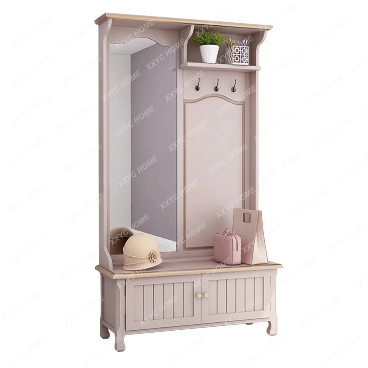 

Home coat rack entrance shoe cabinet clothing cabinet integrated master bedroom floor hanging wardrobe light luxury furniture