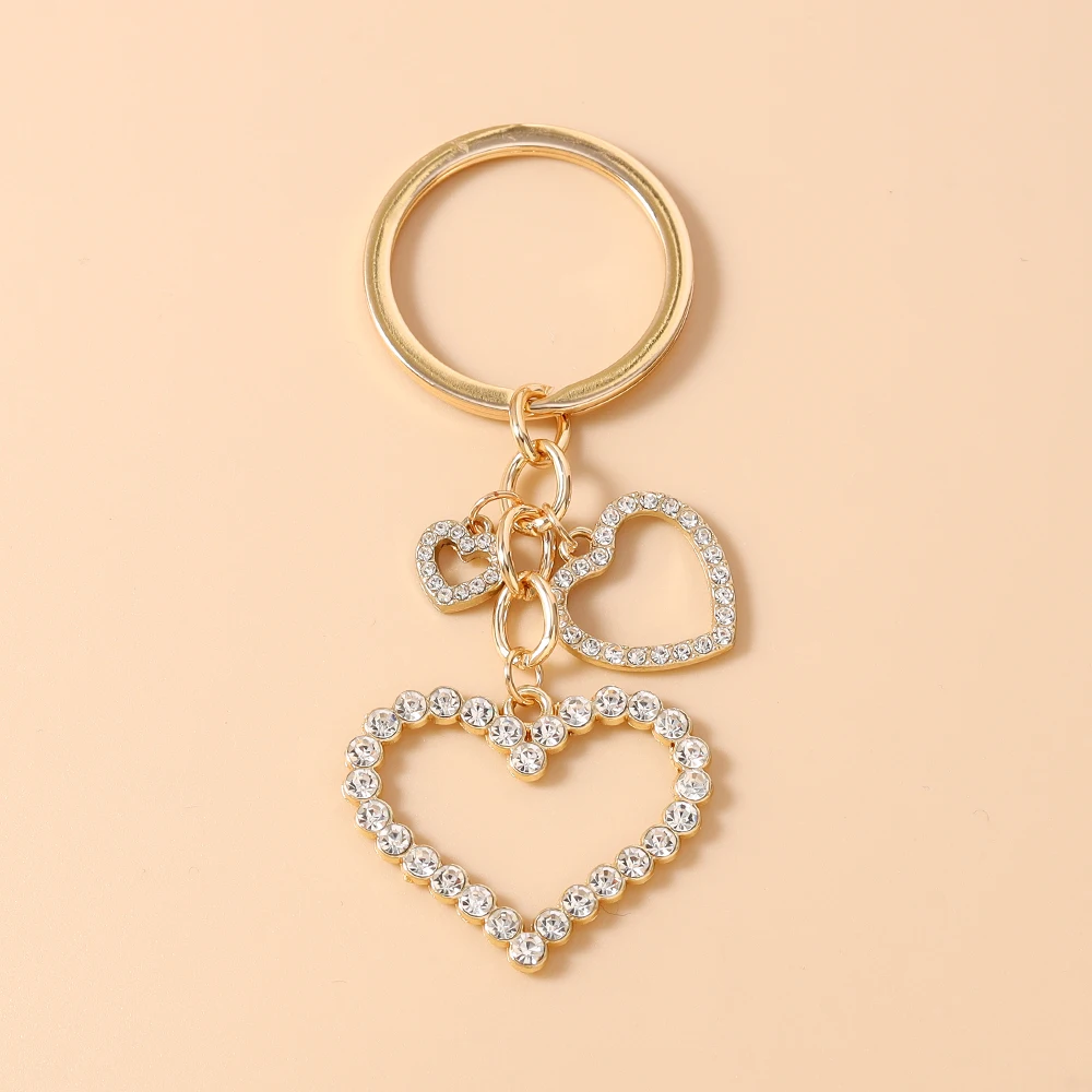 Aihua Fashion Herzförmiger Schlüsselanhänger für Frauen und Mädchen, Kristallherz-Schlüsselring, Handtaschenanhänger, DIY Handgemachter Schlüsselanhänger, Geschenke – Detail 10