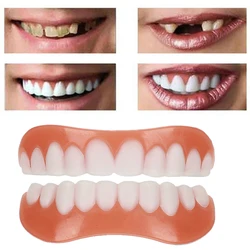 New False Teeth Silicone Upper Lower Veneers Teeth Braces Dentures Paste Dentures Temporary Fake Tooth Fake Teeth Whitening Tool