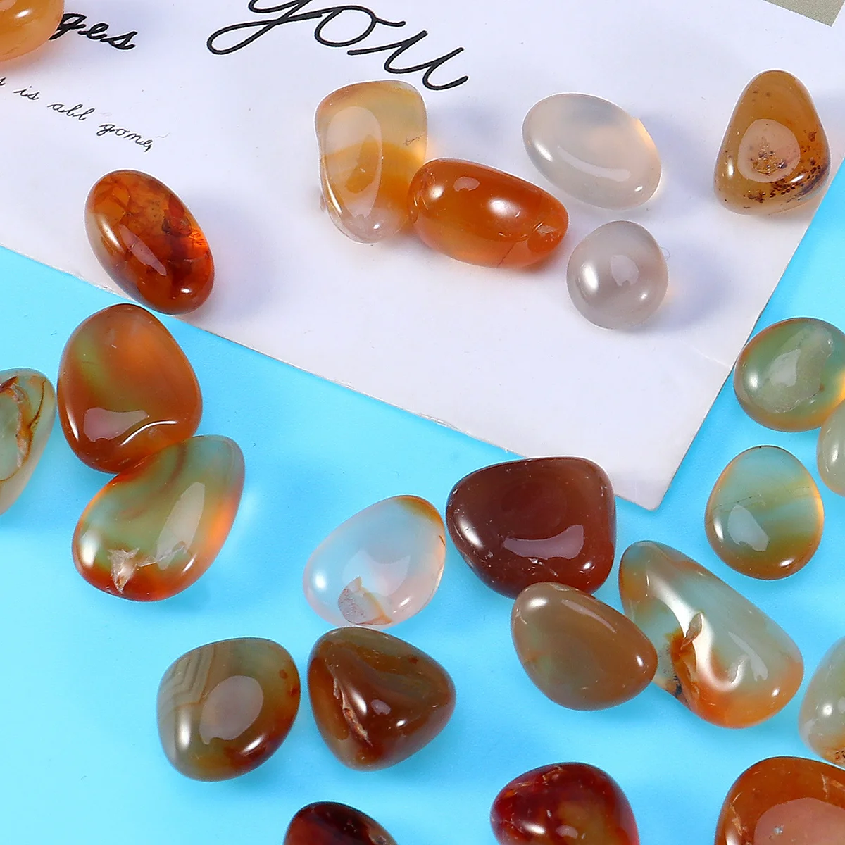 العقيق الطبيعي حجر الحصى الحصى 500 جرام مصقول الحصى الطبيعية حوض للأسماك المناظر الطبيعية الديكور 0.5-1 سنتيمتر