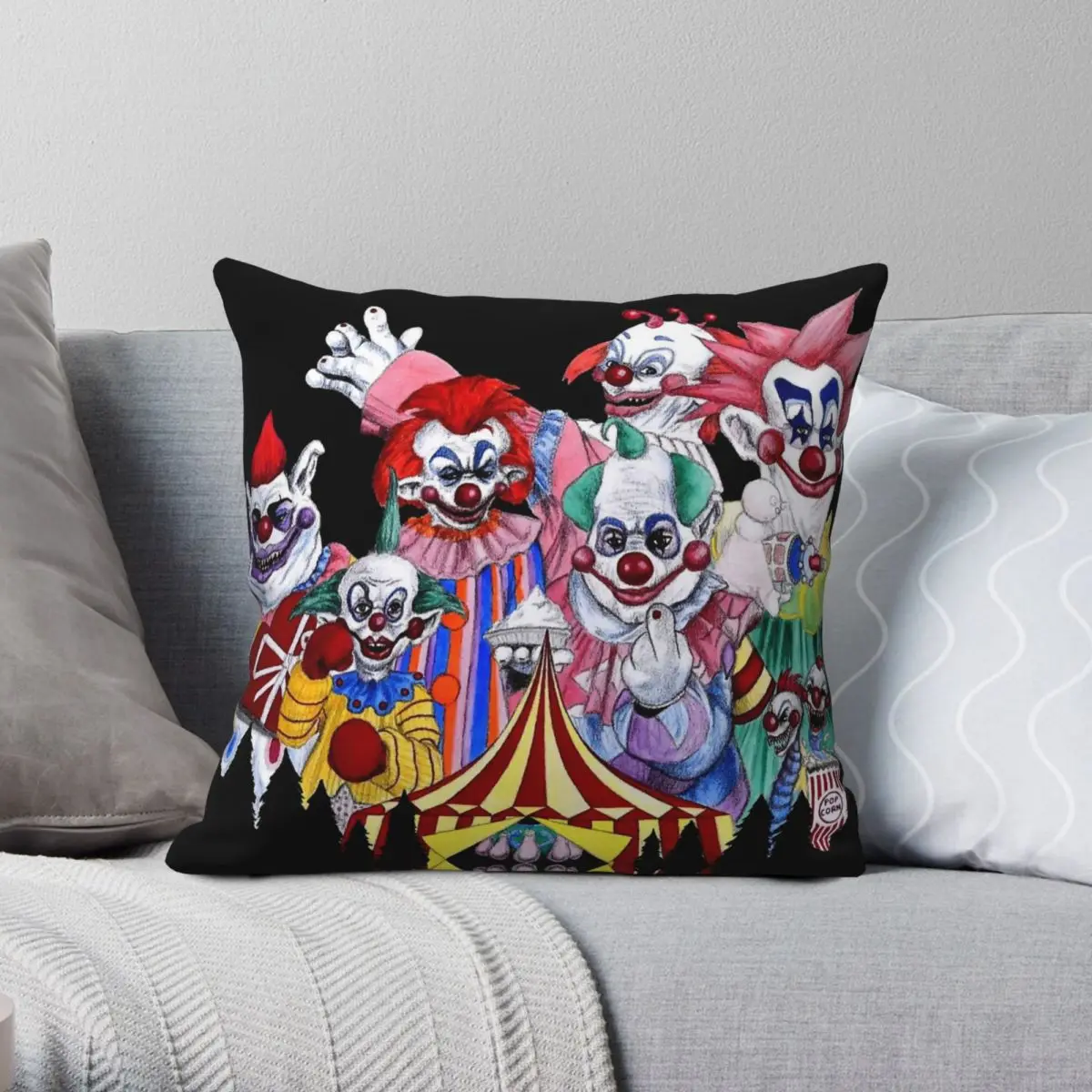 Killer Klowns From Outer Space Pillowcase Polyester Linen Velvet Pattern Zip Decorative Throw Pillow Case Cushion Cover 45x45