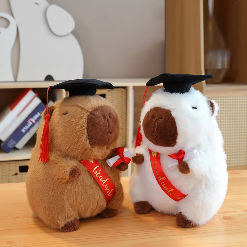 

Capybara Plush Toy Graduate Plush Dolls Cute Animal Plushie Cute Pendant Soft Cartoon Gift