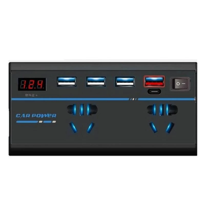 Convenient Car Inverter with USB & Type C Port Car Chargers 12V/24V to 110V/220V