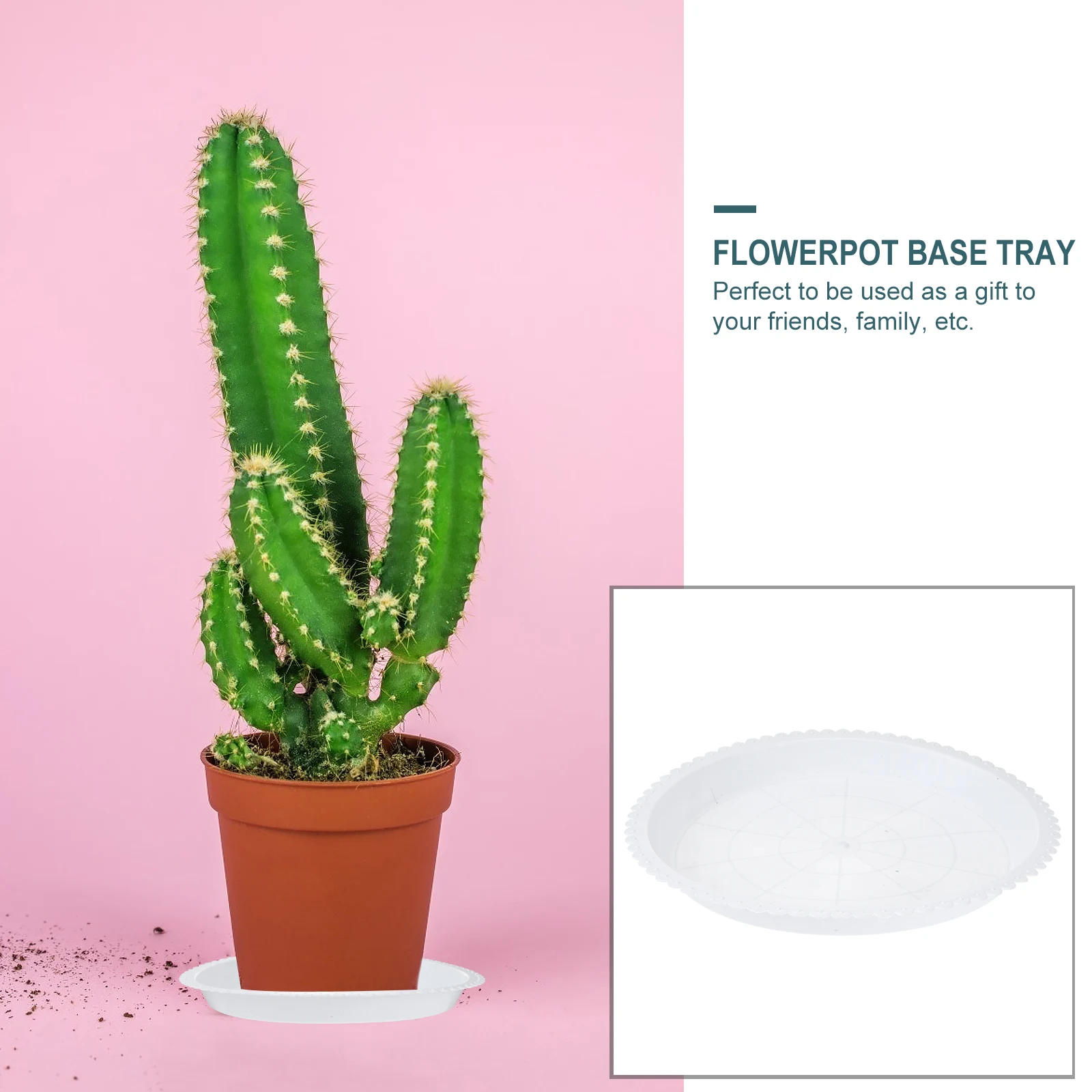 

10pcs Plastic Flowerpot Tray Round Sturdy Durable Household Plant Pot Flat Bottom Non-Slip Base Tray Gift White 260 Style