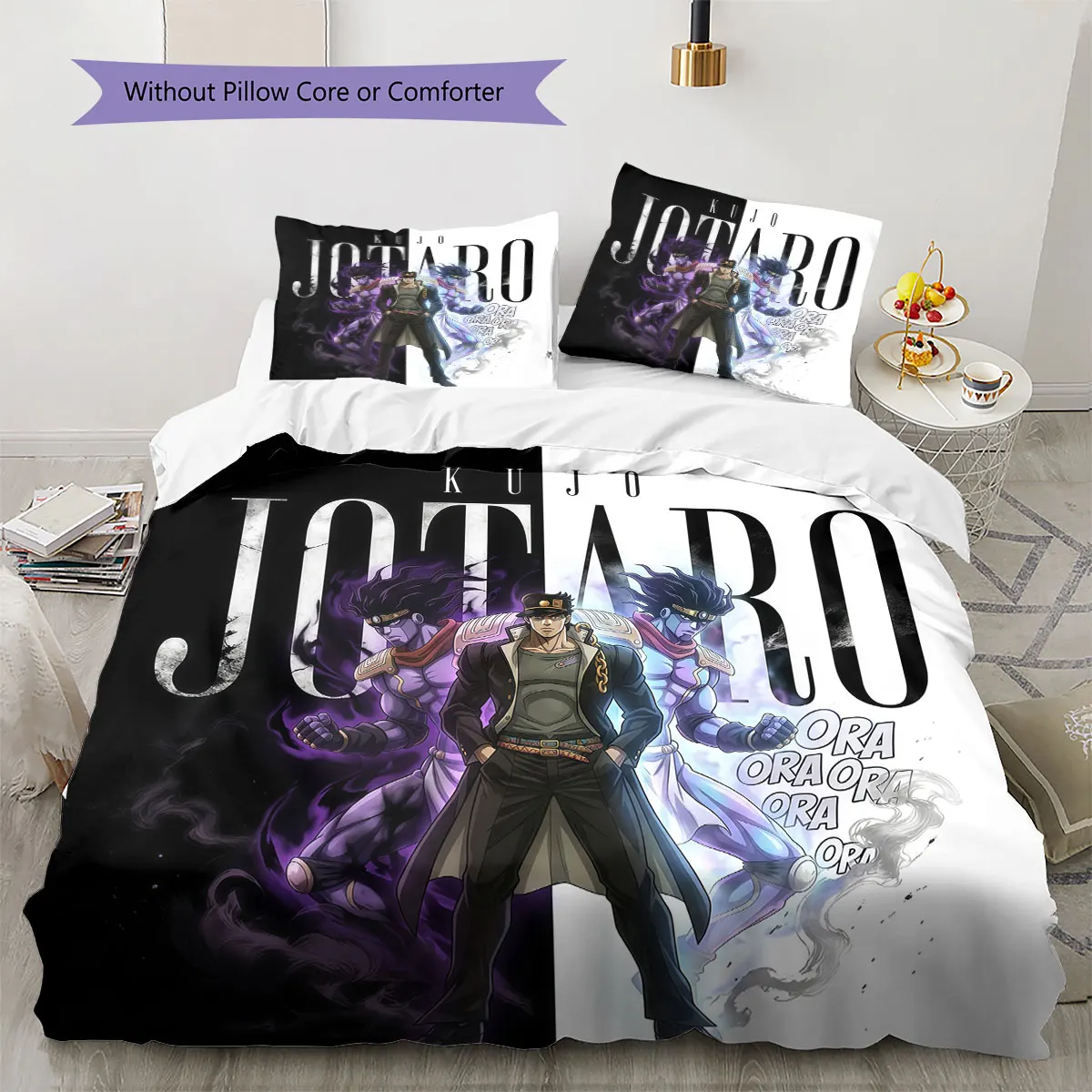 JoJos Bizarre Adventure Soft Duvet Cover Child's Bedding Set,Extra Large Size Birthday Gifts Various Sizes Available -HE89