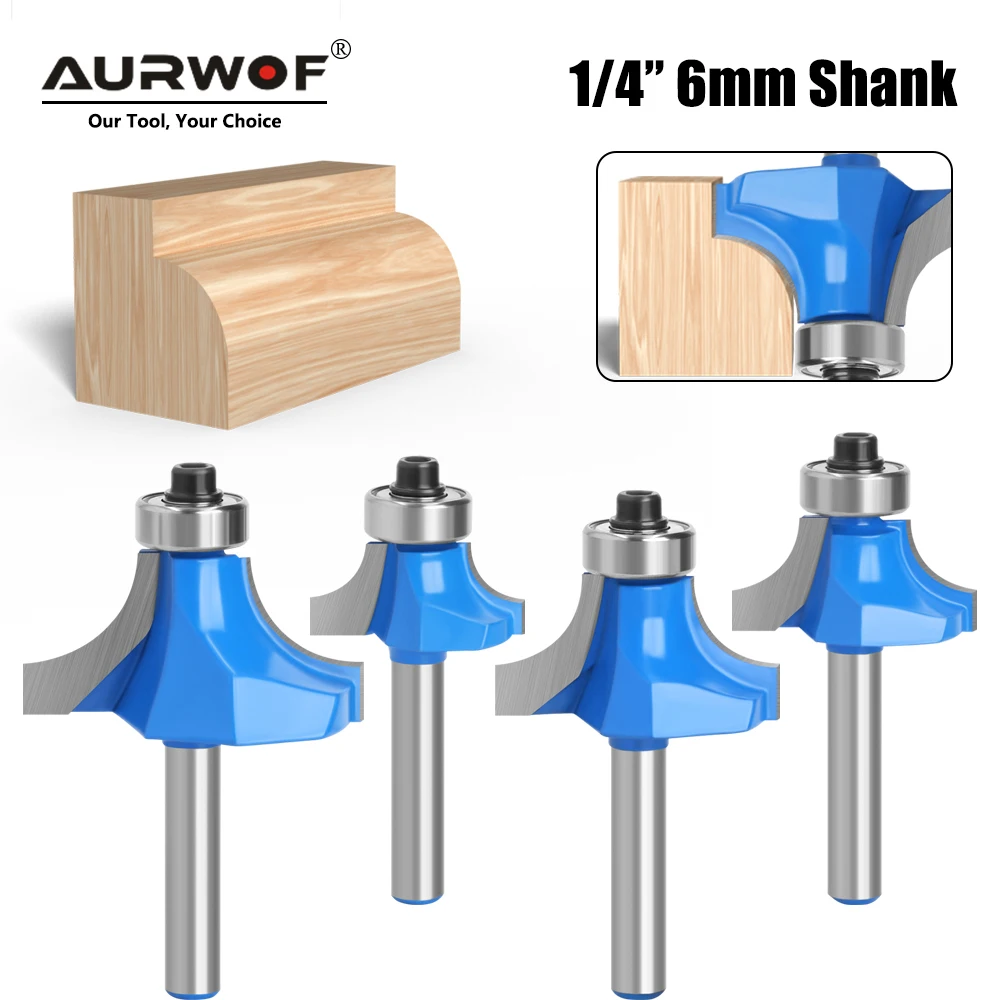 1pc 6mm 1/4 Shank Small Corner Round Router Bit for Wood Edging Woodworking Mill Classical Cutter Bit for Wood MC01035