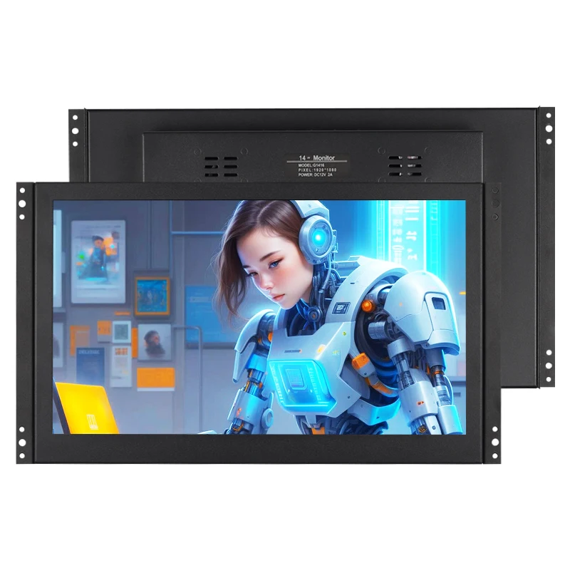 Widescreen 14 inch 1920*1080 LCD Non Touch/Capacitive Touch Screen Display Open Frame Monitor for Industrial with HDMI VGA USB