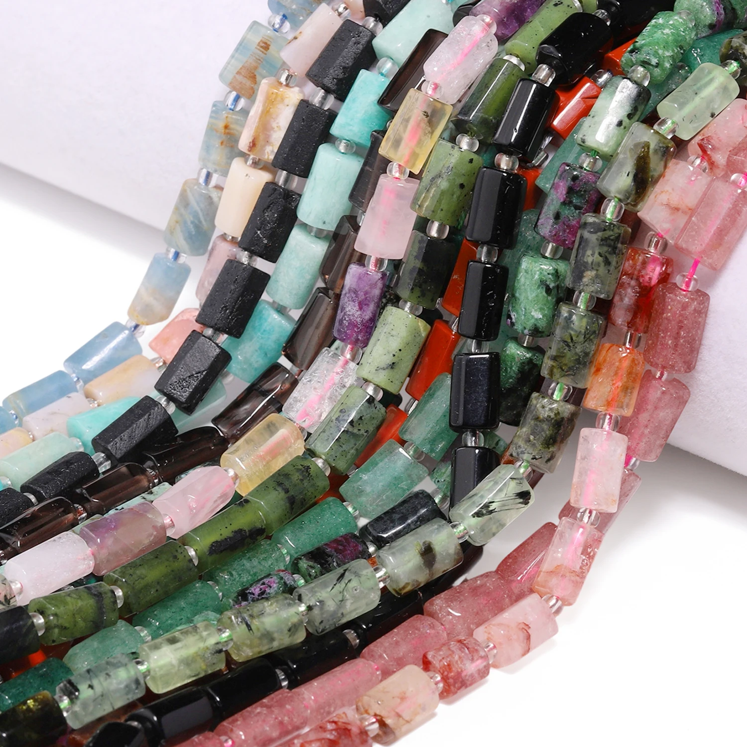 8-11mm Unregelmäßige Säule Naturstein Malachit Amazonit Granat Perlen Rohr Perlen für Schmuck Machen DIY Armbänder Zubehör