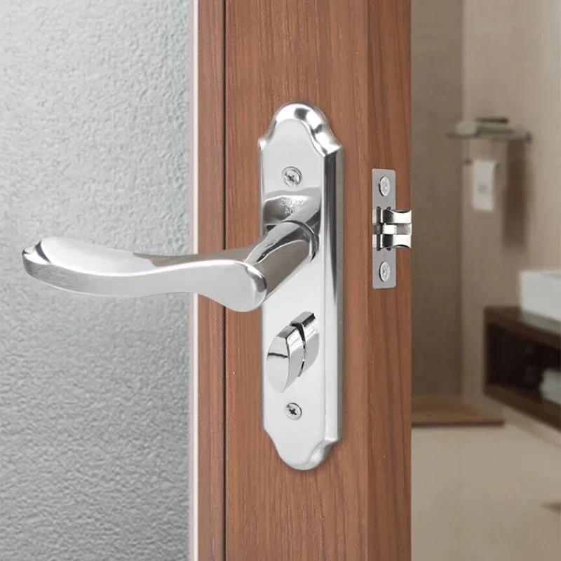 

Keyless Stainless SteelBedroom Handle Indoor Room Door Lock, Bathroom Lock