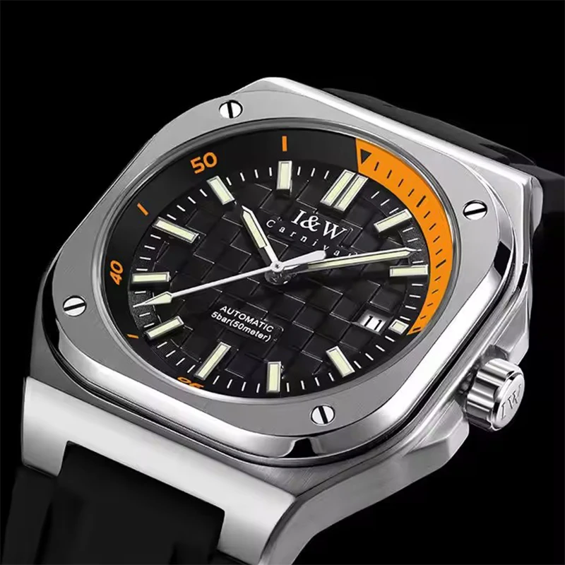 IW Carnival แบรนด์หรูอัตโนมัติอุปกรณ์เสริมสําหรับผู้ชายนาฬิกาข้อมือนาฬิกา Sapphire Mirror ชายนาฬิกากันน้ํา