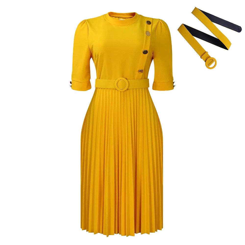 strapless open back dress Pleated Ramie Dress main image 1