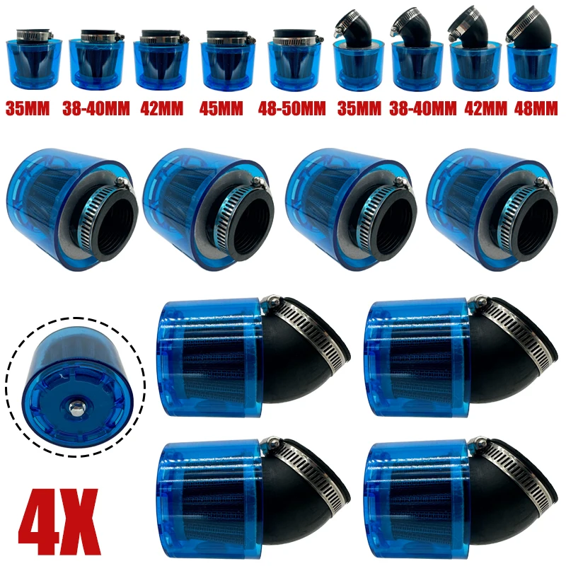 4X Universal 35-50mm Motorcycle Splash Proof Air Filter Water Proof Cleaner For 50cc 110cc 125cc 250cc ATV PIT Dirt Motorbike