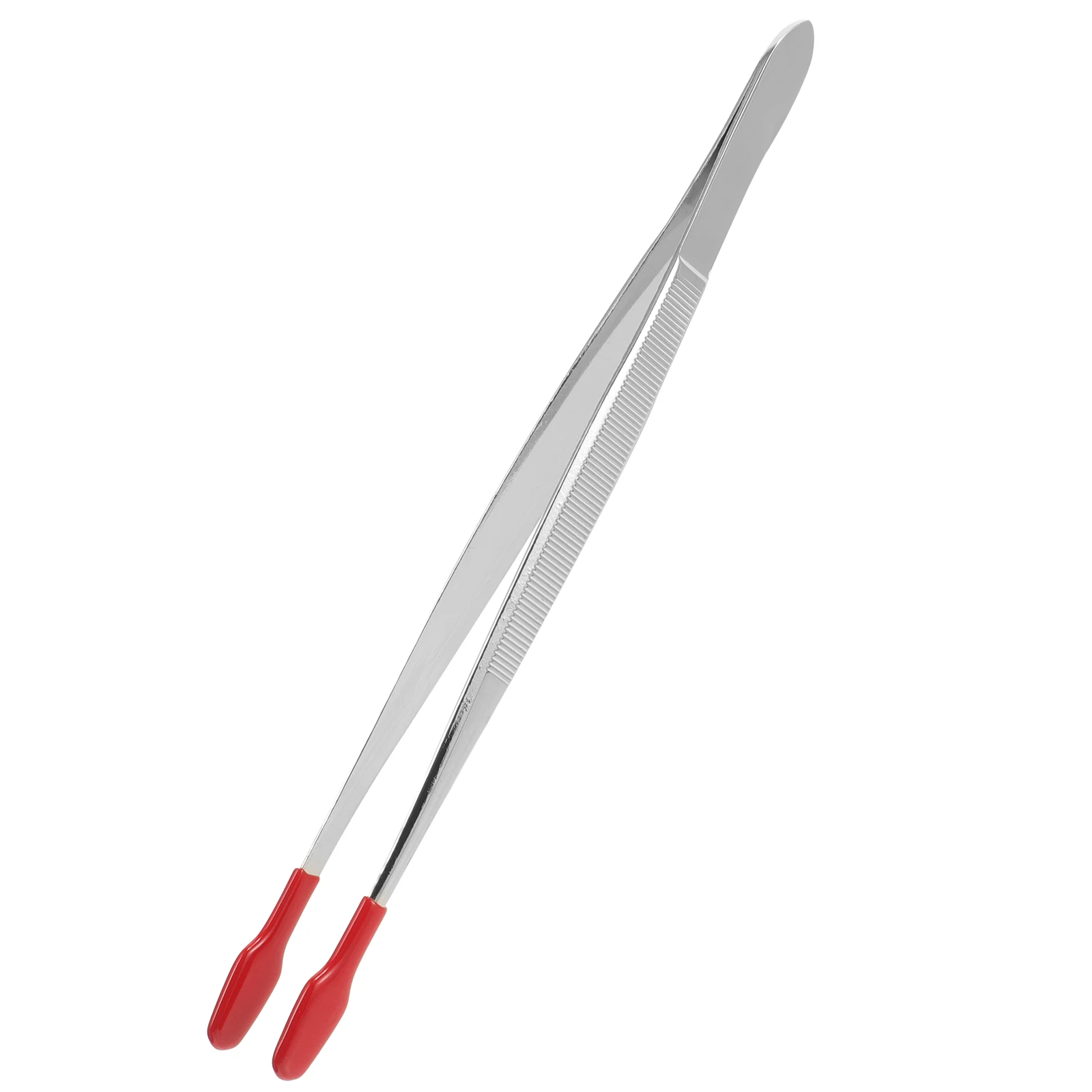 

Rubber Coated Tweezers 15cm Long Stainless Steel Craft Precision Lab Hobby Jewelry Tongs Flat Tip Sticker Handling Tools