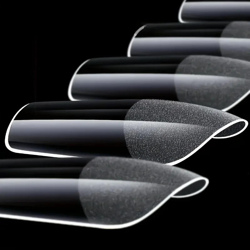 120 قطعة من أطراف الأظافر الأكريليك المربعة المتوسطة - نصف غير لامعة، غطاء كامل من أطراف الجل الناعمة على شكل مسبق لمانيكير الأظافر واستخدام الصالونات، شفاف #3