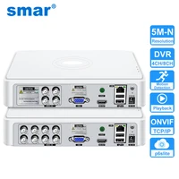 Grabador de Video Híbrido Smar CCTV DVR 4CH/8 Canales TVI CVi CVBS 5 en 1, 5M-N Audio P2P para Cámara IP Coaxial con Detección de Movimiento Humano