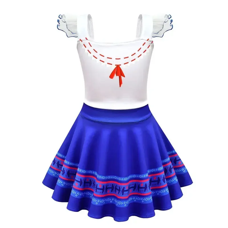 2022 nuove ragazze di estate Encanto Luisa mirasel sorella vestito cosplay elegante vacanza per bambini festa di compleanno costume cosplay abbigliamento