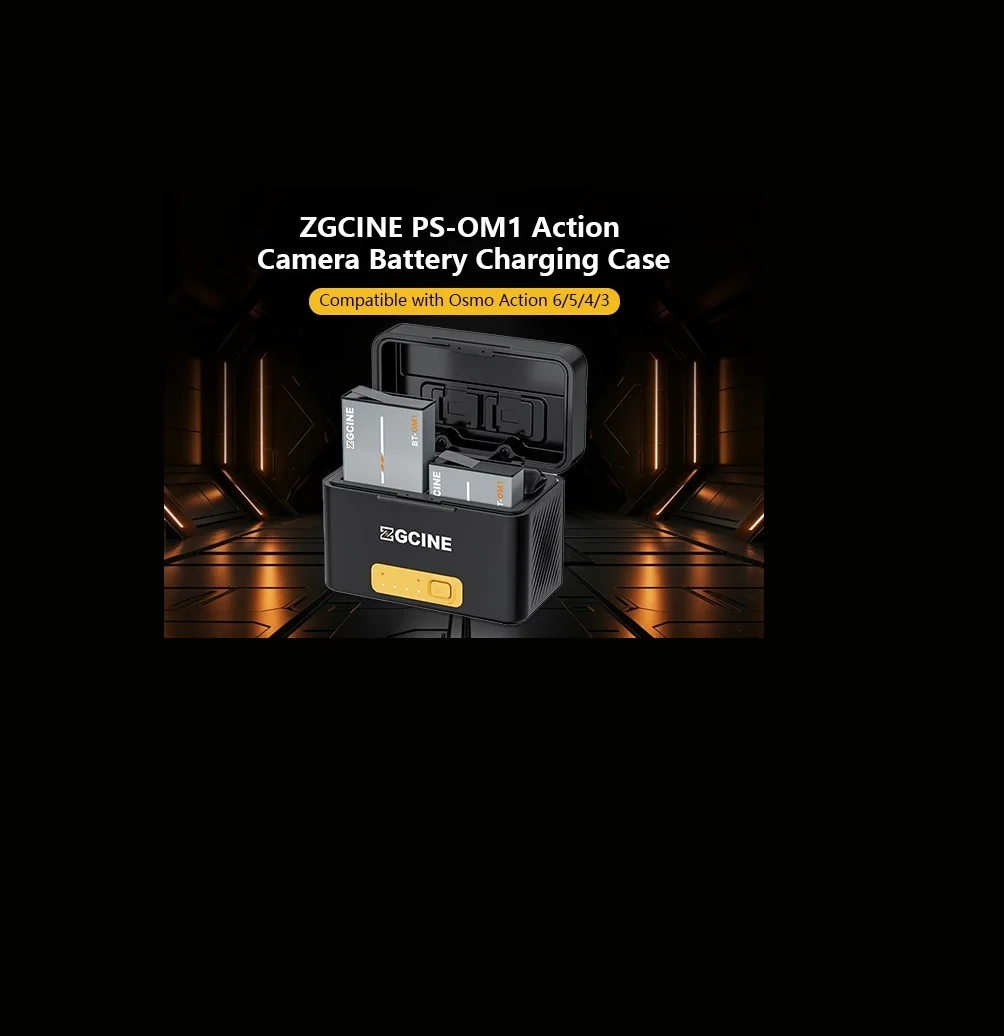 Zgcine Ps Om1 Fits for Dji Osmo Action Pocket 3 4 5Pro 6 Insta 360 Battery Charging Case with Usb-C Cable for Action Camera