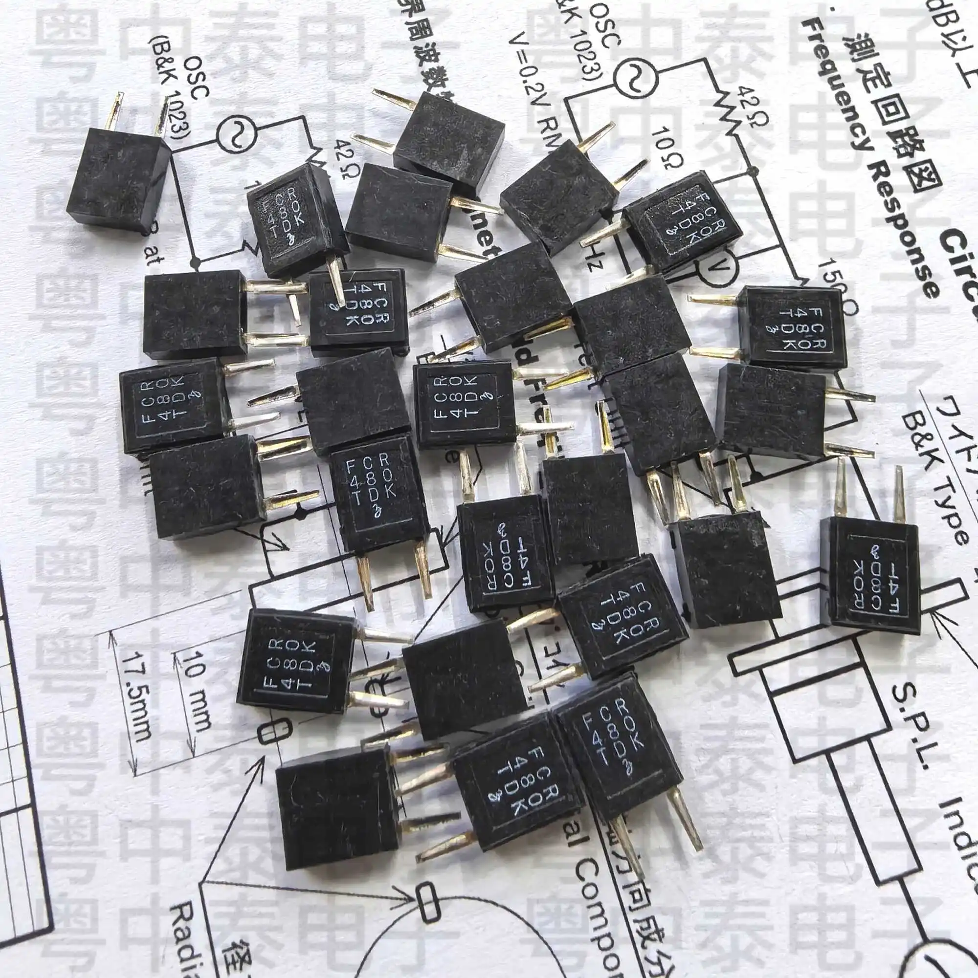 100pcs/original ceramic filter FCR480K3 remote control radio dedicated 480KHz straight plug 2 feet