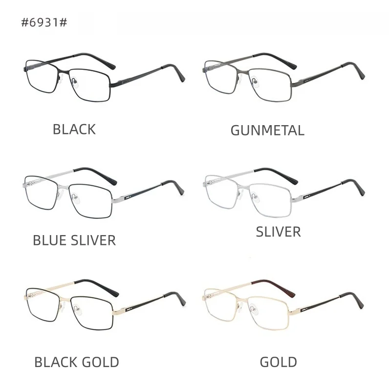 Montura de gafas de lectura de Metal Vintage, gafas de lectura Retro, gafas de lectura de alta calidad 0 + 25 +50 a +600