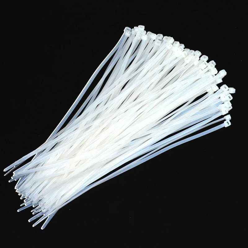 100pcs 5x300 cable tie retaining ring 3x200 industrial cable tie cable tie set Self locking plastic Nylon cable tie  white