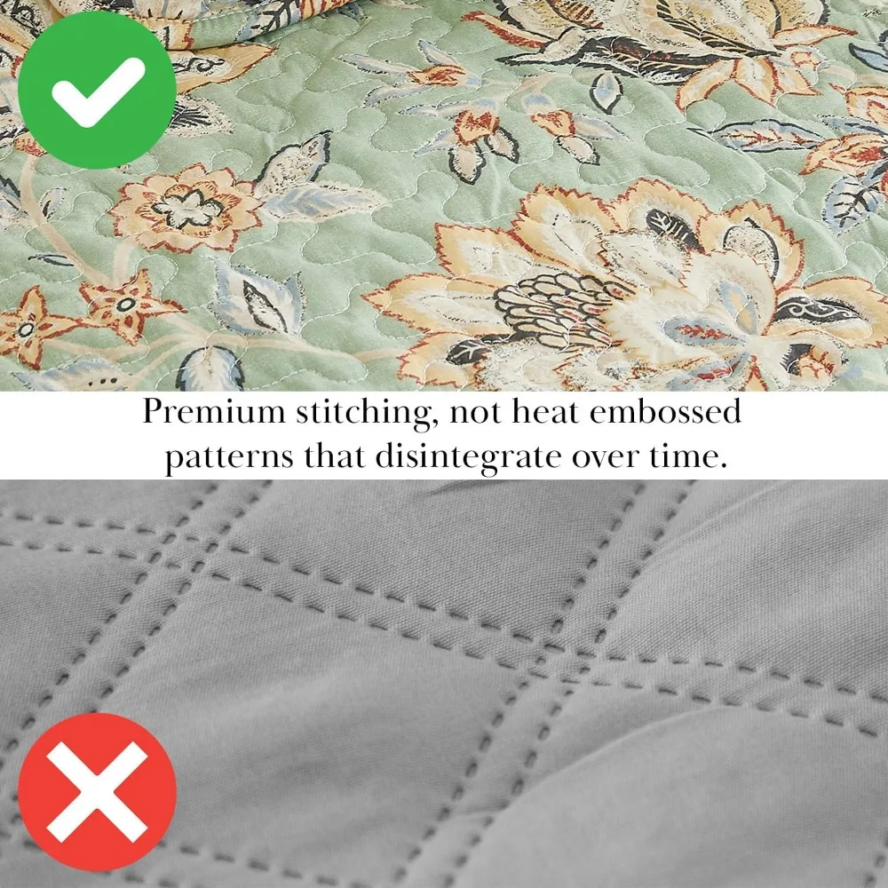 5-Piece Oversized Twin Quilt Set with Pillow Shams and Throw Pillows for Comfortable Living