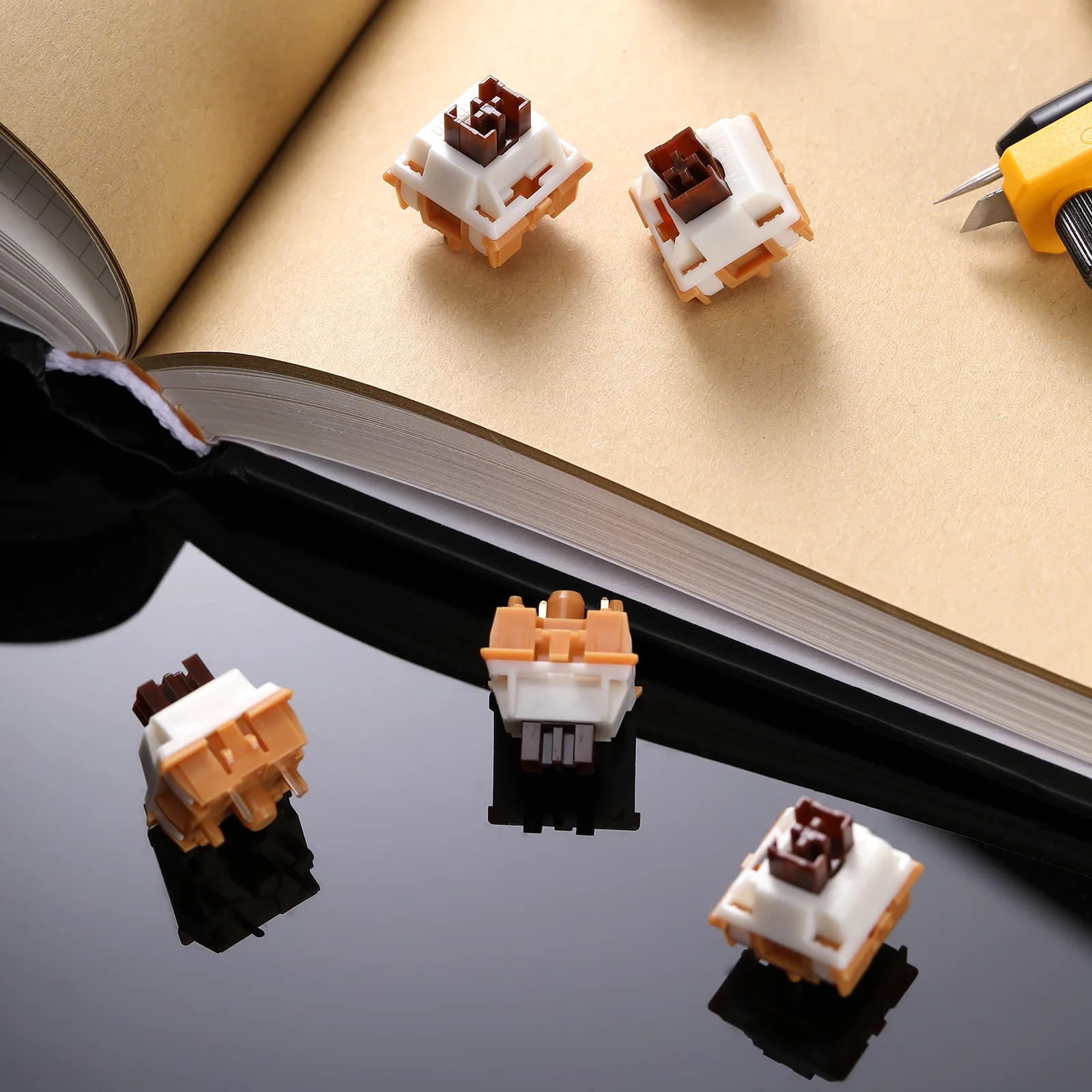 コーヒー Switch YUNZII Caramel Coffee V2 Silent Switch, Pre-Lubed 5-Pin Mute