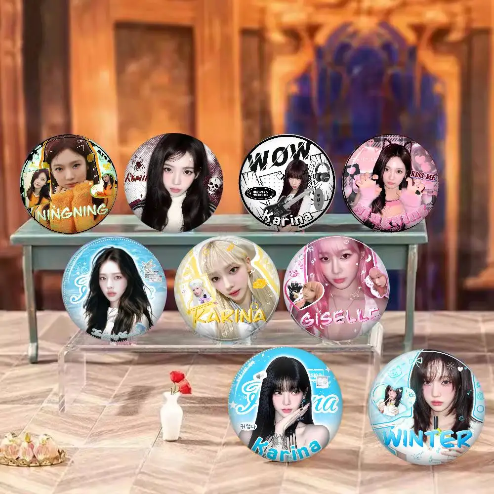 Kpop Singer Music Group A-aespaS Anime Button Pin Handmade Brooch for Clothes Cartoon Badge Backpack Decoration Accessories
