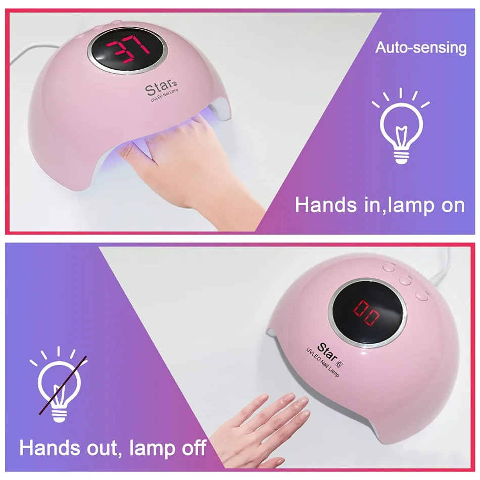 36W 12 LED Nail Dryer UV Lamp Nail Art Gel Drying Auto Sensor Sun Light Smart Timer Home Manicure/Pedicure Machine