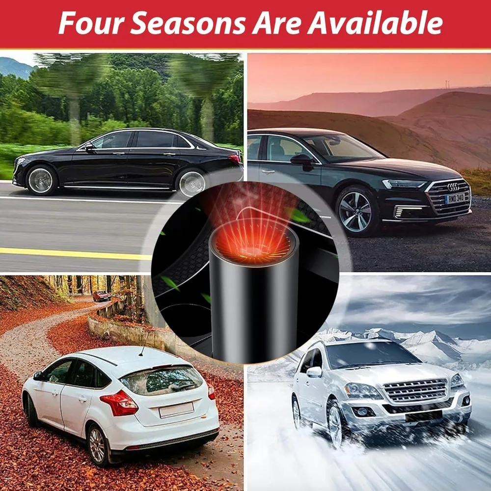 

Автомобильный обогреватель, портативный автомобильный обогреватель 12 В, который подключает в прикуриватель, размораживатель лобового стекла автомобиля, быстрое отопление и охлаждение 2 в 1