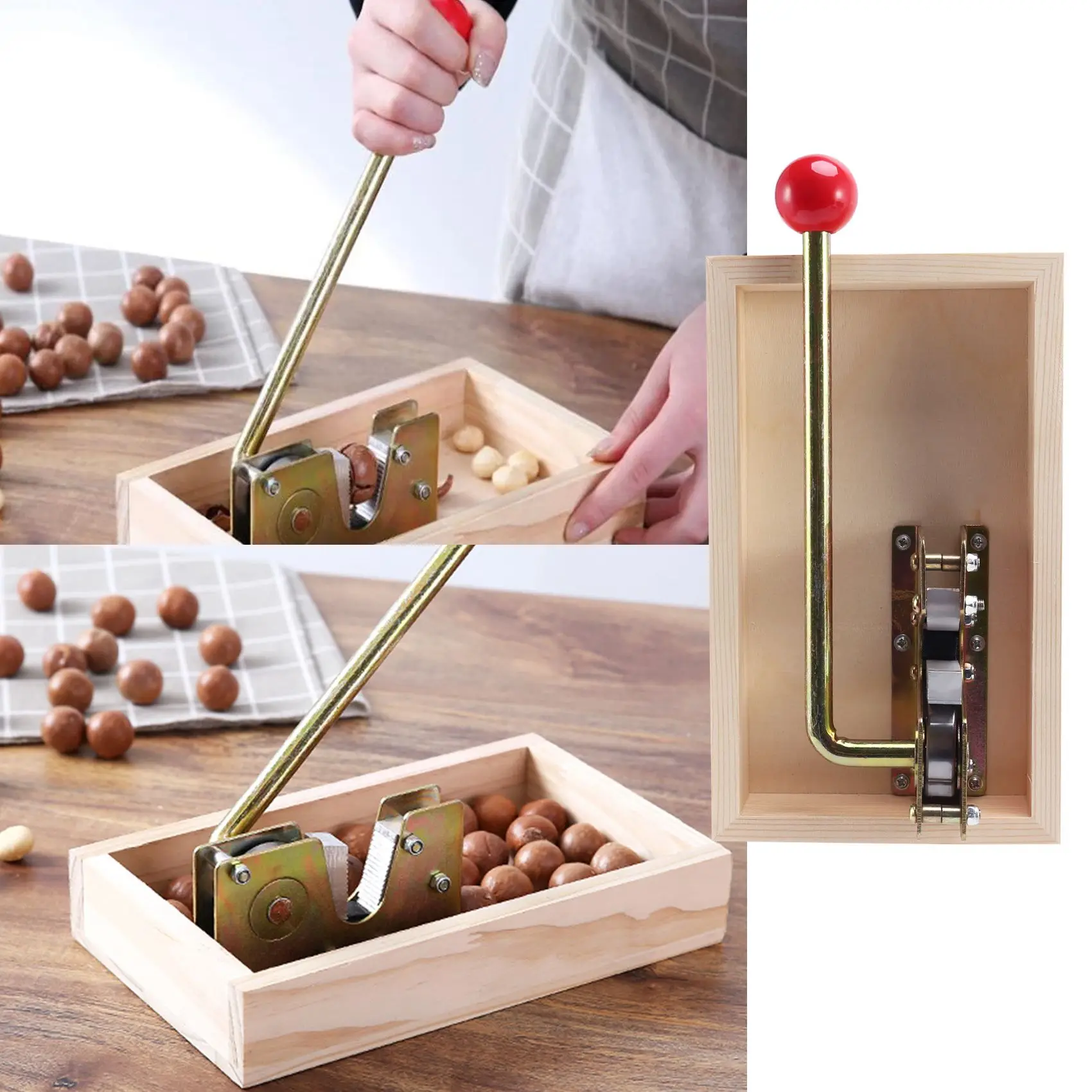 

ABMO Manual Macadamia Nut Opener Nut Cracker Machine Walnut Nutcracker Nut Sheller Tool Macadamia Nut Opening