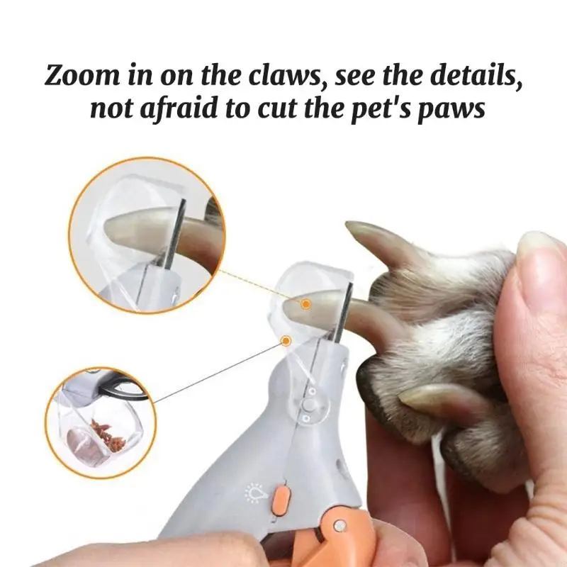 Pet Nail Clipper with LED Light Dog Cat Special Nail Clipper Multifunction Nail Trimmer Pet Cleaning Grooming Supplies