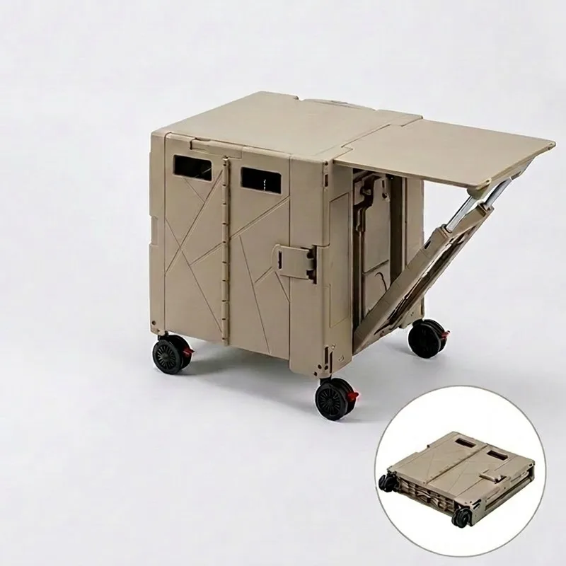 Airo Portable Folding Utility Trolley with 360 Swivel Wheels Heavy Duty PP Collapsible Cart for Outdoor Camping Grocery