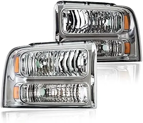 

Headlights Assembly Compatible with Ford F250 F350 F450 F550 SuperDuty 2005 2006 2007 Clear lens
