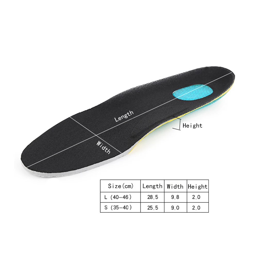 

EVA Sports Arch Pad Insole Shock Absorbing Breathable Sweat Proof Massage Inserts Foam Cushioning Pads Walking Standing Foot