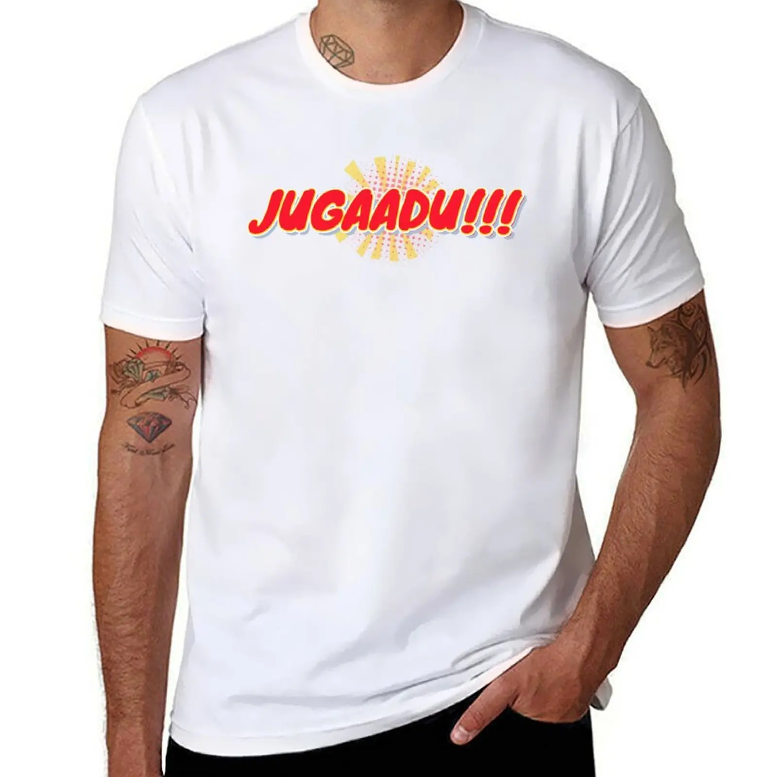 

Jugaadu (Resourceful) Hindi Word In English Funny Design T-Shirt t shirts for man slim fit man t shirts for men casual T-Shirt