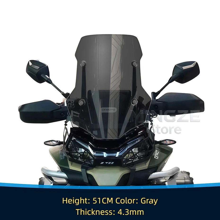 Voor CFMOTO 800 MT 51 CM-66 CM Motorfiets Hoge Kwaliteit Scherm Voorruit Windgeleiders Voorruit Transparant/Grijs CF800MT MT800 - afbeelding 1
