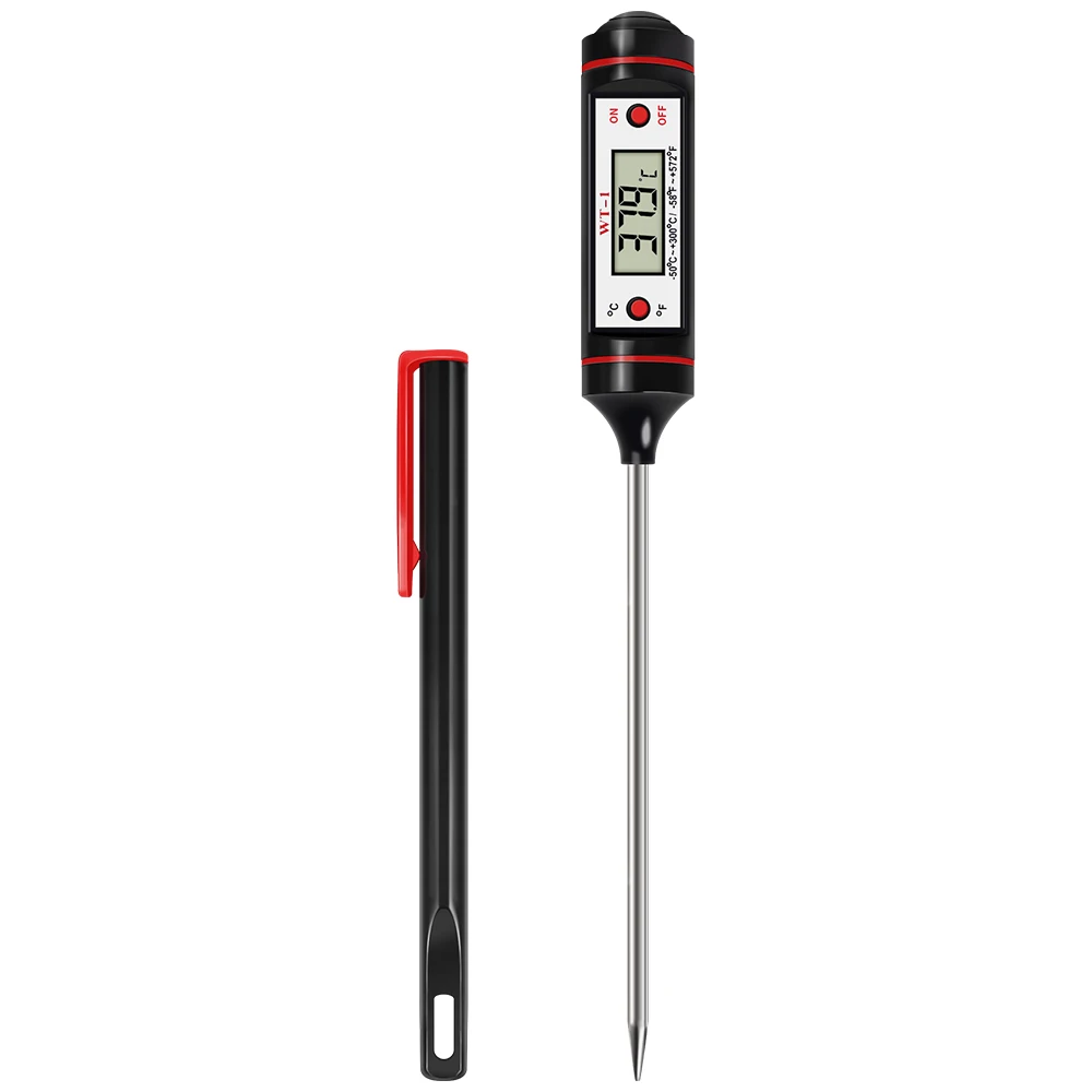 Handheld Food Thermometer Electronic BBQ  Temperature Meter Gauge 304 Stainless Steel Probe Temp Tester for Meat Food BBQ