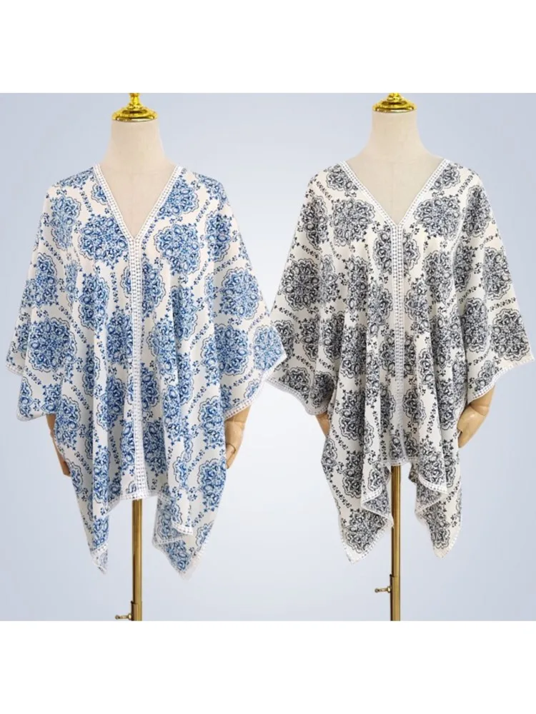 Kimono de playa para mujer, traje de baño con estampado de flores, vestidos envolventes, trajes de baño junto al mar, ropa de playa, traje de baño de verano 2025, playa