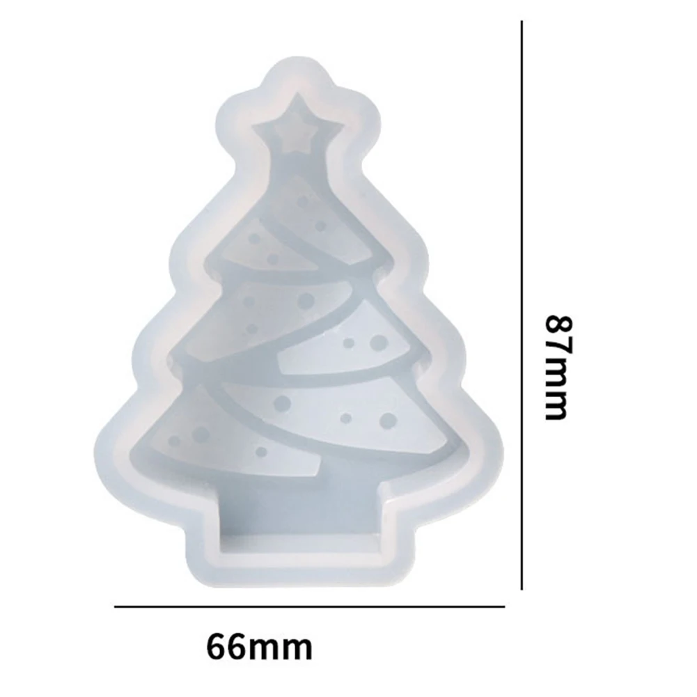 Christmas Tree Shape Decoration Tray DIY Santa Claus Resin Storage Box Pine Cone Jar Candle Vessel Concrete Silicone images - 6