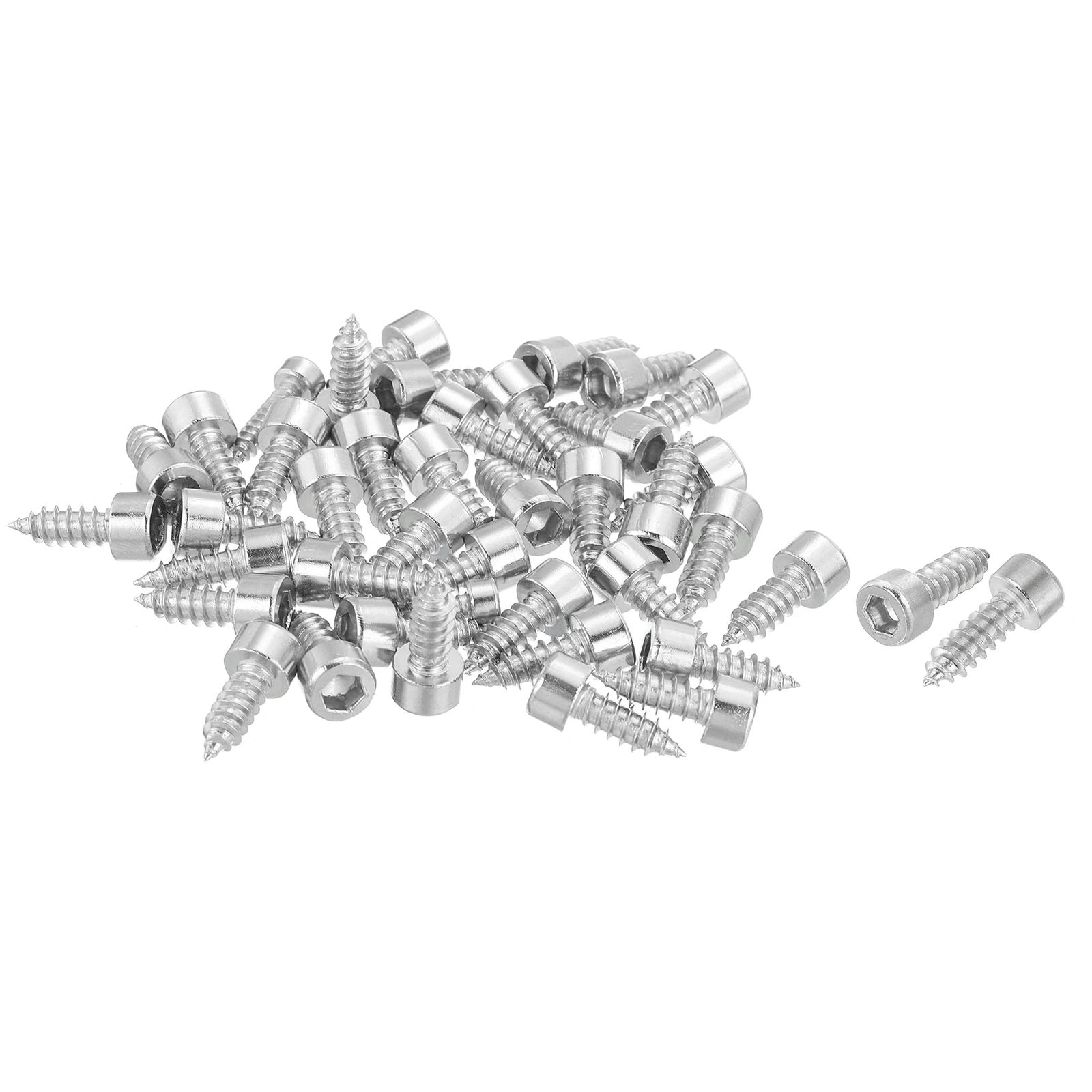 

30-200Pcs M2 M4 M5 M6 Hex Socket Head Cap Self-Tapping Screw, M6x16mm 304 Stainless Steel,Hex Drive, Self Tapping Point - Silver