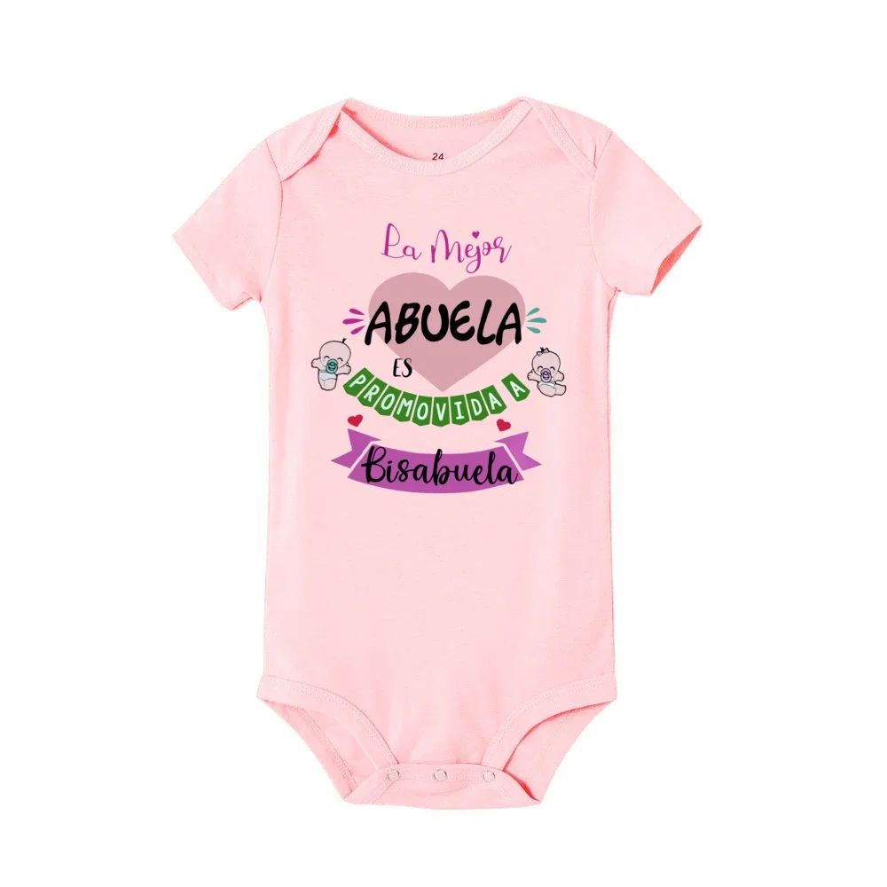 The Best Grandmother Is Promoted To Great-grandmother Baby Romper Pregnancy Announcement Clothes Newborn Short Sleeve Bodysuit