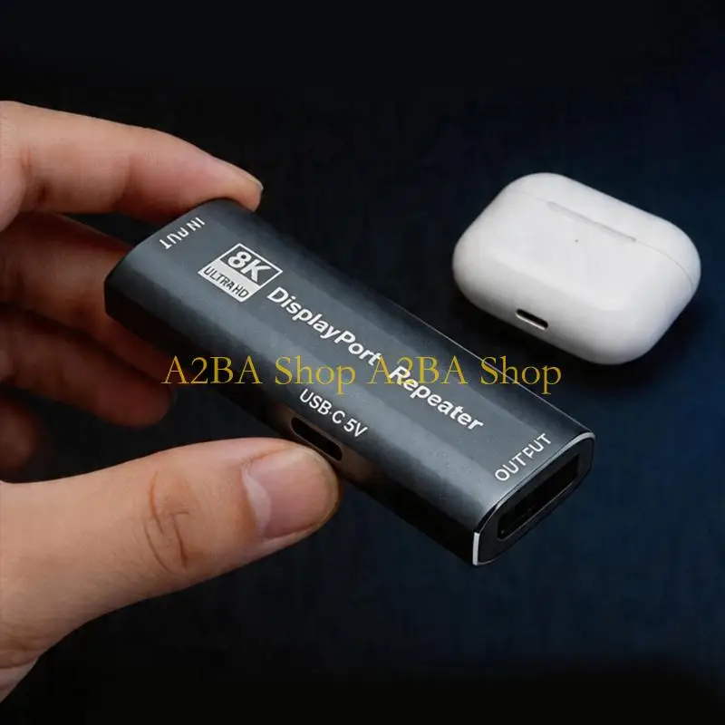 A2BA 8K DisplayPort Repeaters Boosters With 20M Extension Aluminum Housing