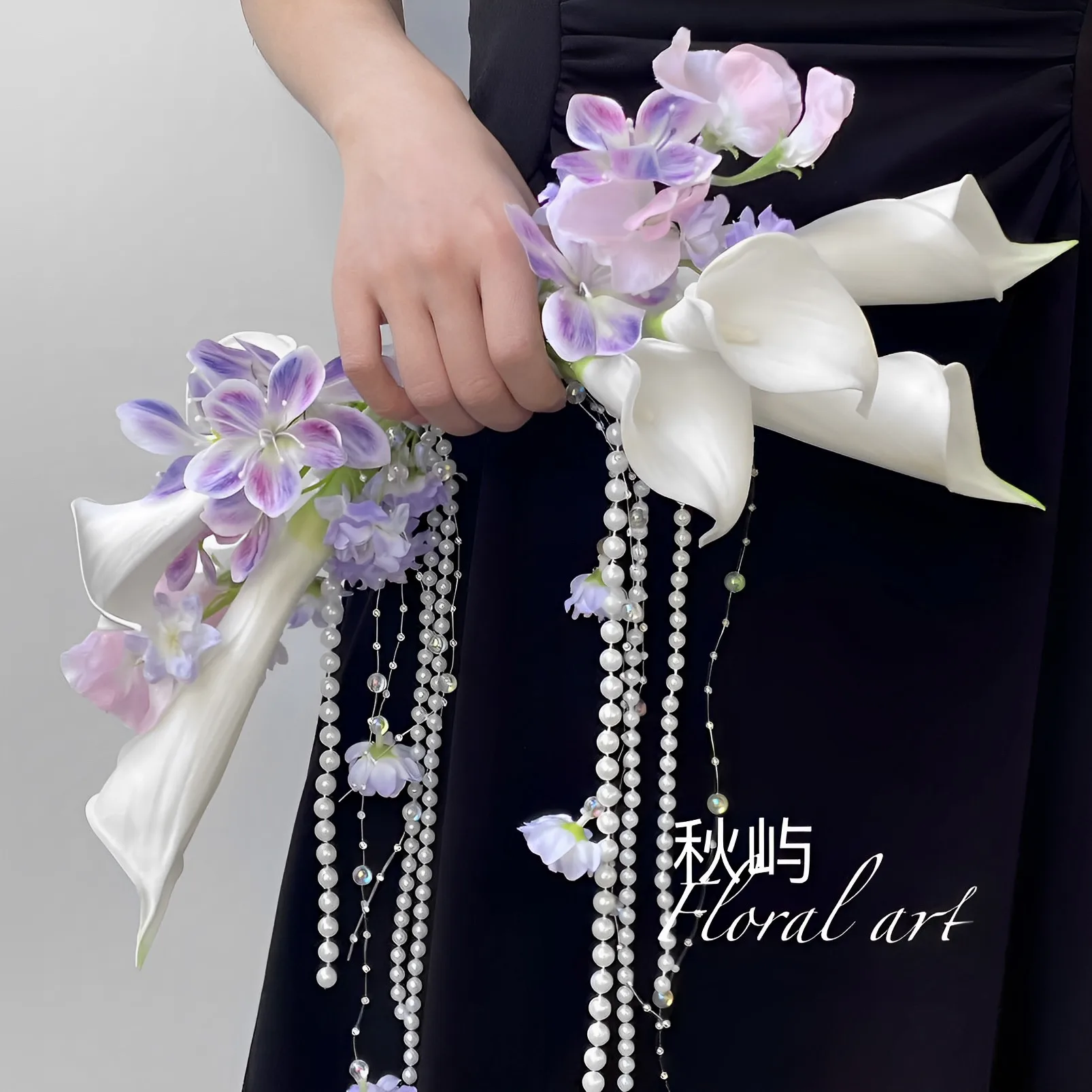 

Simulated wedge jasmine crescent moon type bouquet studio wedding photography props bride wedding certificate and fake flowers