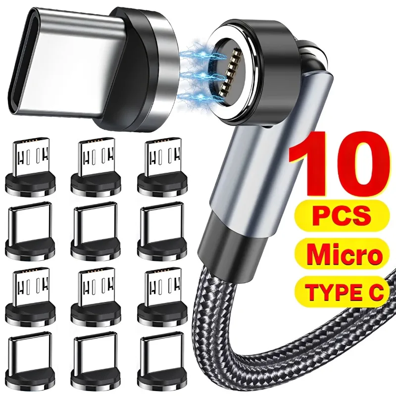 

1/10 шт. Магнитный адаптер-коннектор Micro USB Type-C для зарядки мобильных телефонов, концевые элементы кабеля